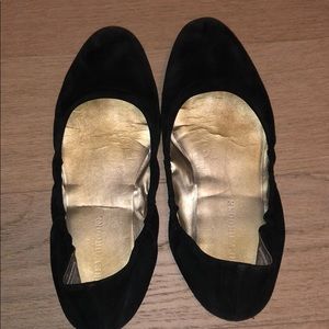 Black suede flats